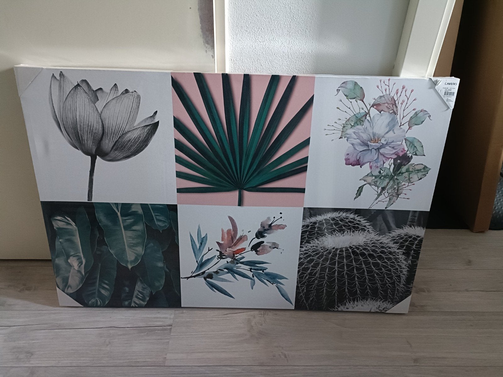 Canvas schilderij met botanische print - 75x115 cm, Huis en Inrichting, Woonaccessoires | Schilderijen, Tekeningen en Foto's, Ophalen