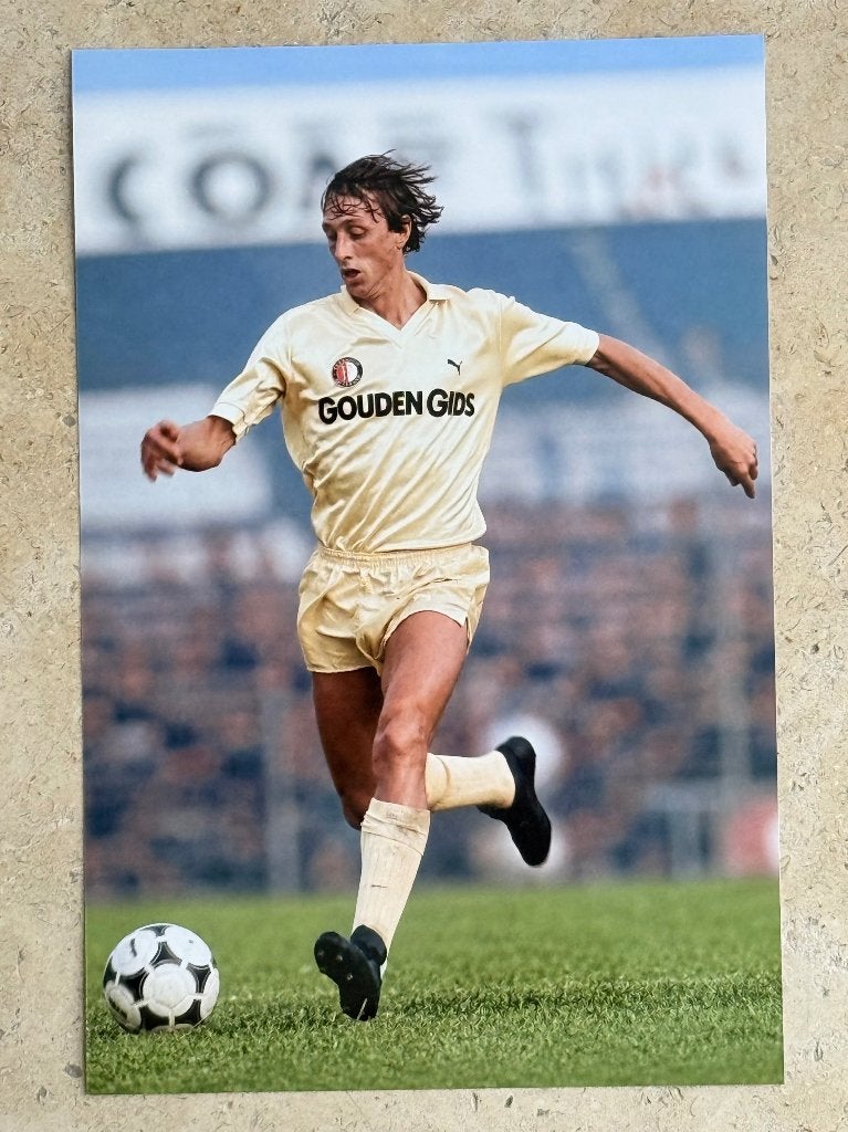 Org Kl foto 20x30 cm Johan Cruijff in actie voor Feyenoord, Verzamelen, Verzenden, Nieuw, Feyenoord, Poster, Plaatje of Sticker