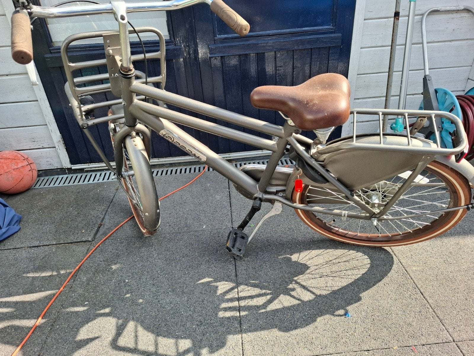 Popal Daily Dutch Basic jongensfiets - Grijs, Fietsen en Brommers, Fietsen | Jongens, Terugtraprem, Ophalen, Overige merken, Gebruikt
