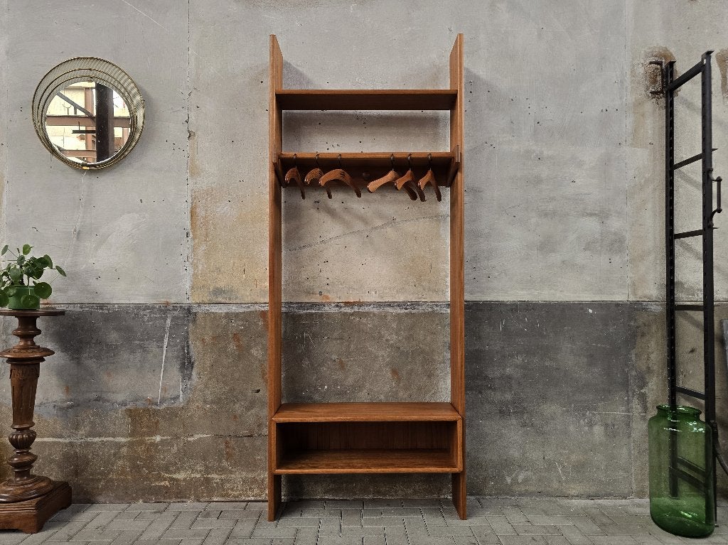 Deens Design Garderobe Teak | Vintage Kapstok Jaren 80, Wandkapstok, Gebruikt, 200 cm of meer, Ophalen of Verzenden