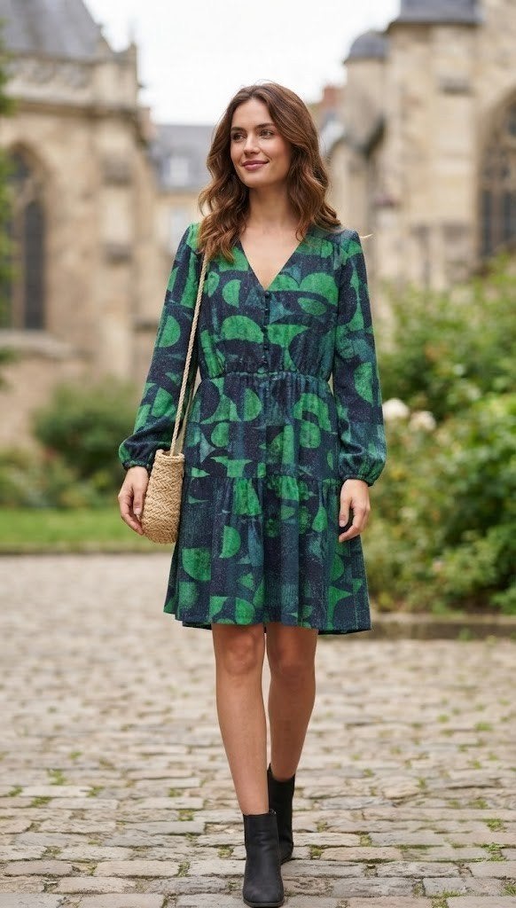 jurk paprika, Kleding | Dames, Verzenden, Maat 46/48 (XL) of groter, Zo goed als nieuw, Knielengte