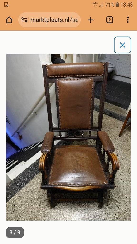 Antieke schommelstoel., Antiek en Kunst, Antiek | Meubels | Stoelen en Banken, Ophalen