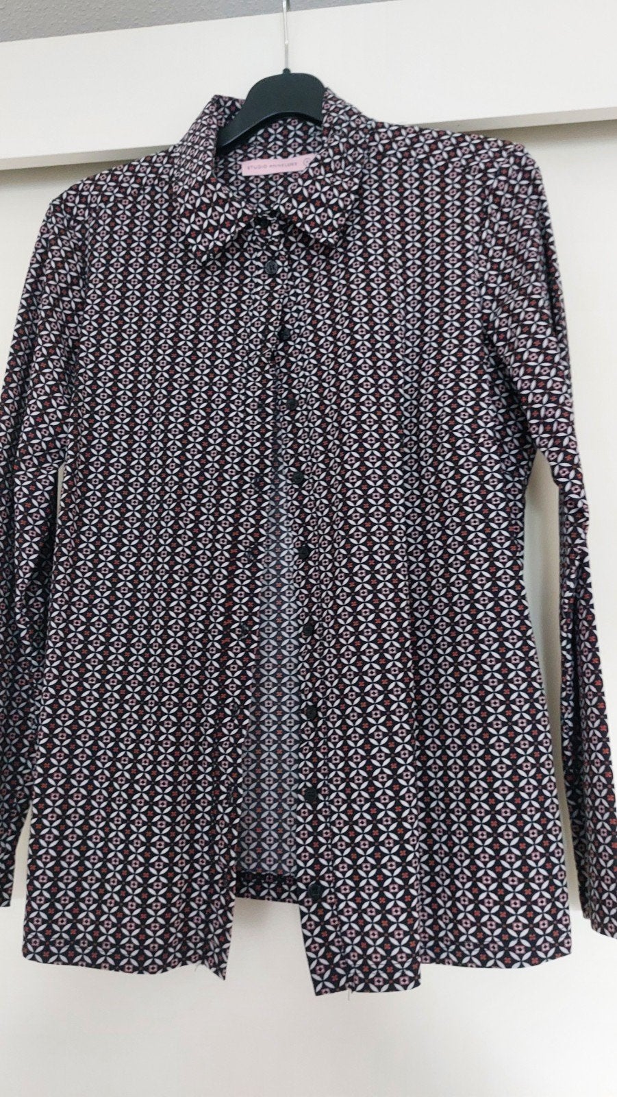 Studio Anneloes Poppy Blouse Zwart Oud Roze Wit Travelstof M, Maat 38/40 (M), Studio Anneloes, Zwart, Ophalen of Verzenden