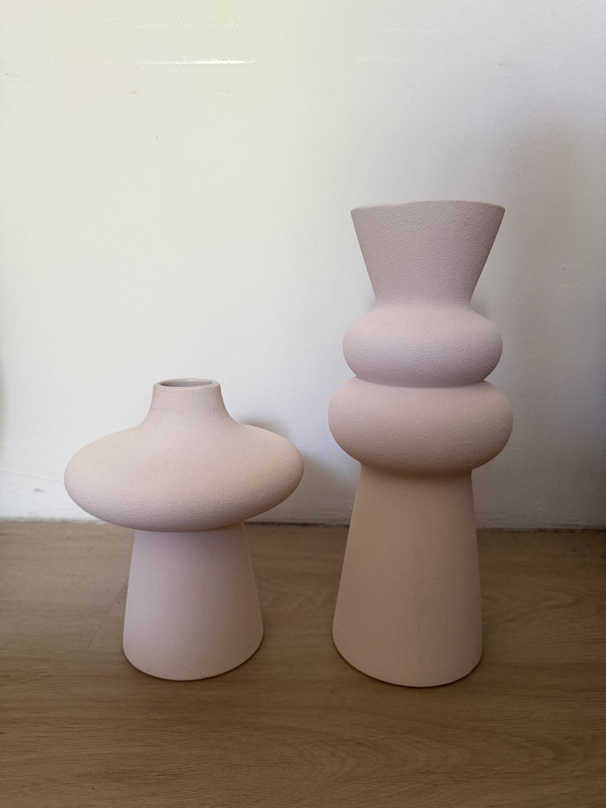 H&M Home decoratie vazen set, Ophalen, Gebruikt, Roze, Steen/keramiek