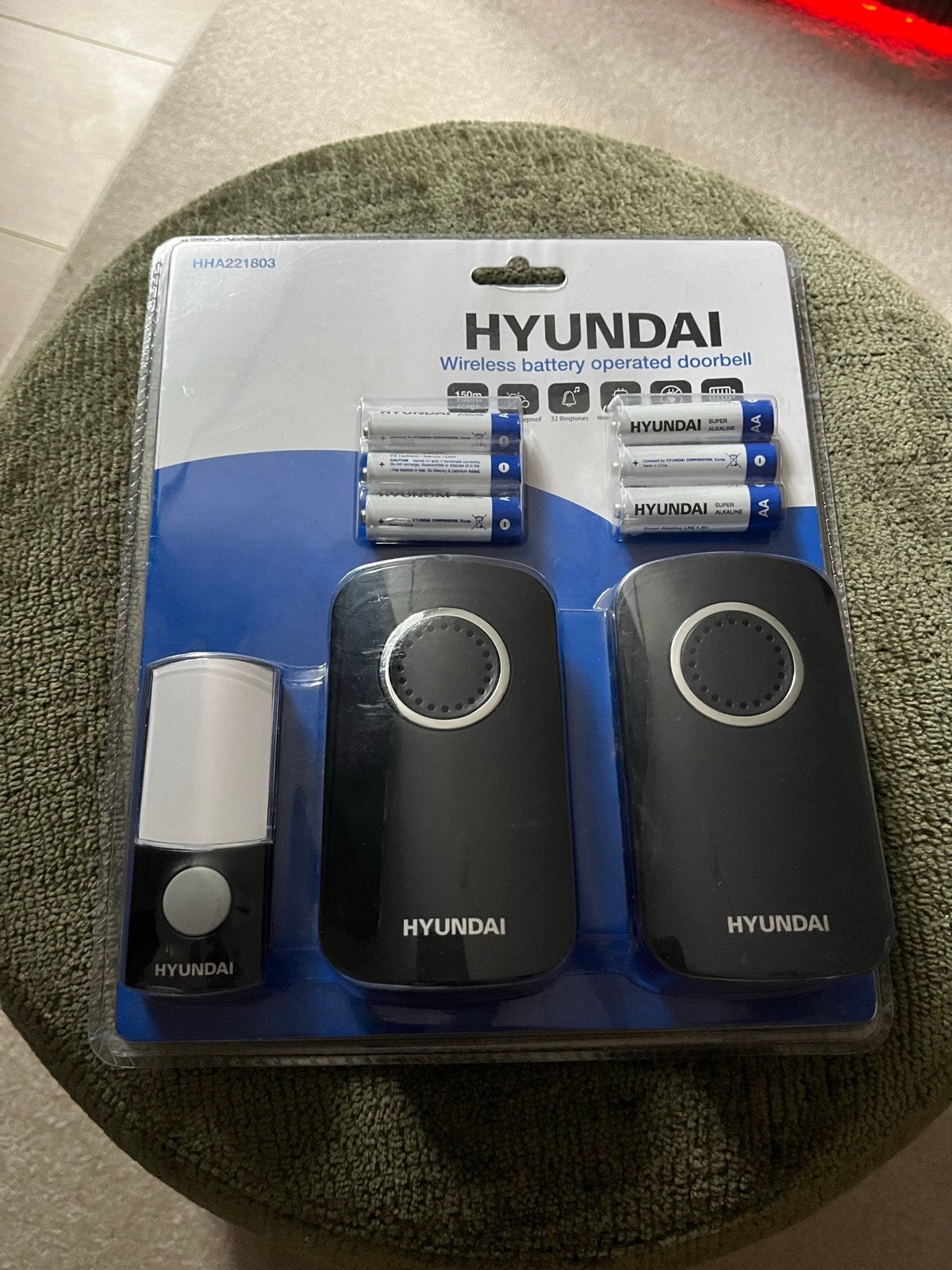 Hyundai Draadloze Deurbel met 2 Ontvangers - Nieuw in Verpak, Ophalen of Verzenden, Nieuw, Draadloos