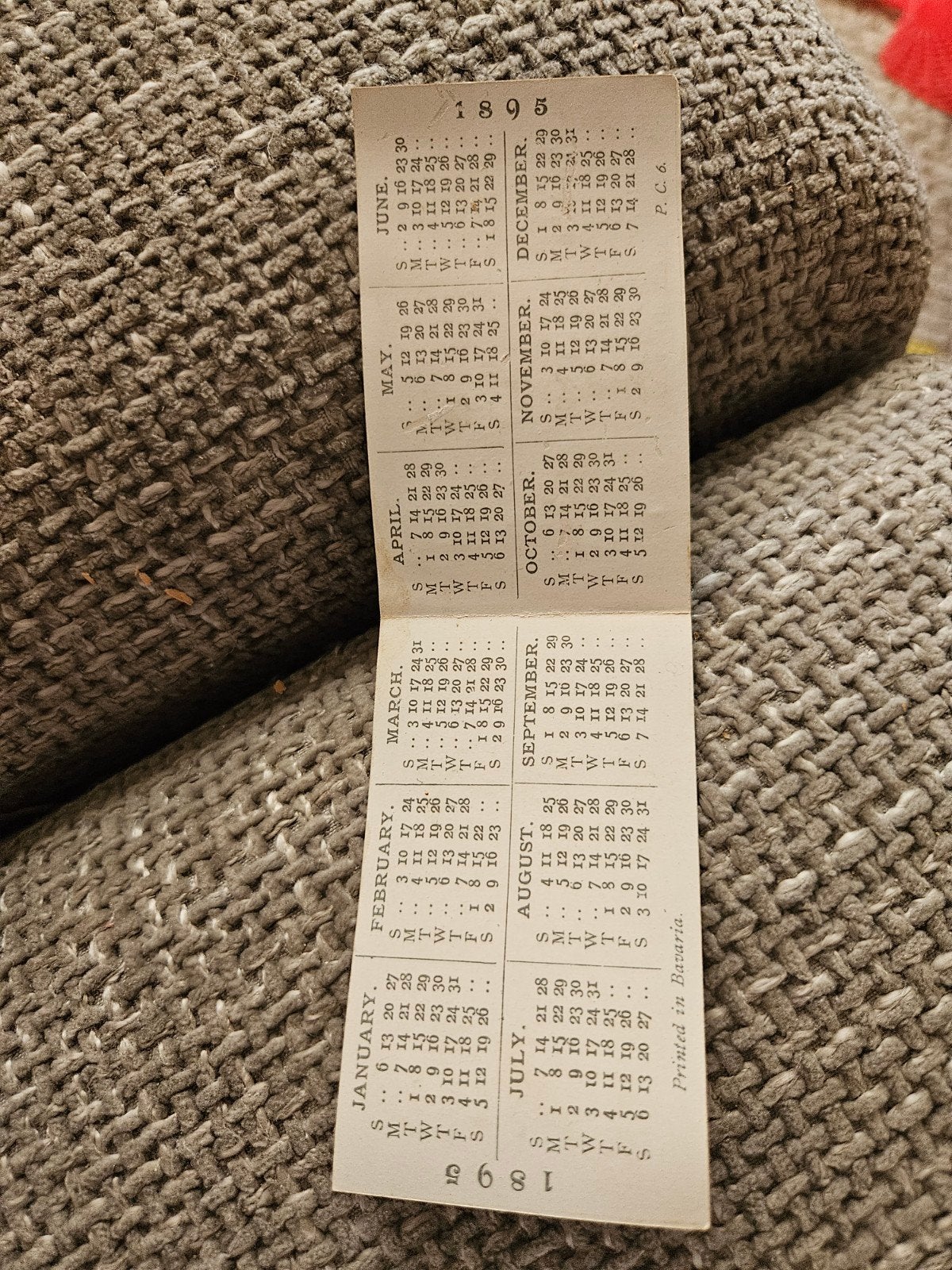 Kalender antiek  1895 kaartje, Verzamelen, Ophalen of Verzenden