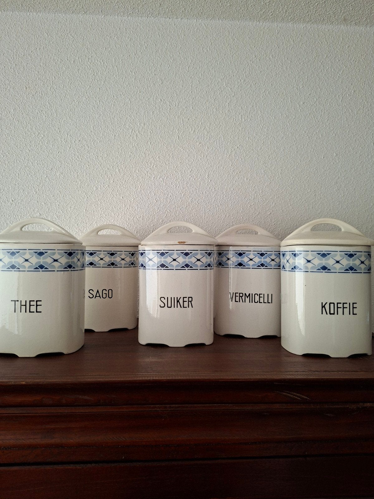 Vintage voorraadpotten set, Antiek en Kunst, Ophalen of Verzenden