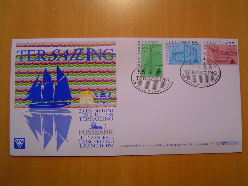 11x envelop Lutine zeilrace Terschelling-Londen versie B, Postzegels en Munten, Brieven en Enveloppen | Nederland, Ophalen of Verzenden