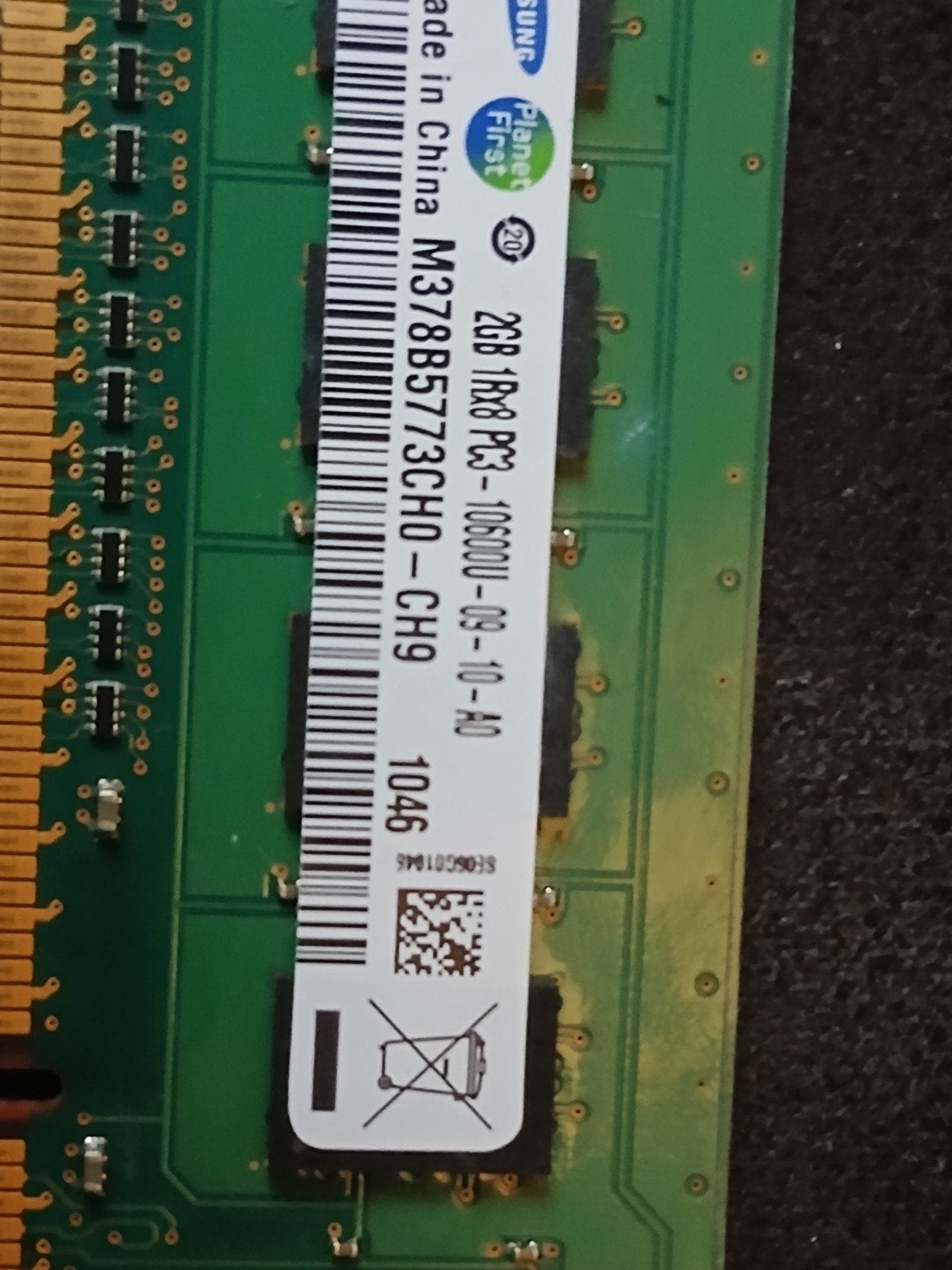 2GB HP samsung RAMstick-DDR3 Geheugen -ik doe niet opstuuren, Gebruikt, DDR3, Ophalen of Verzenden, Desktop