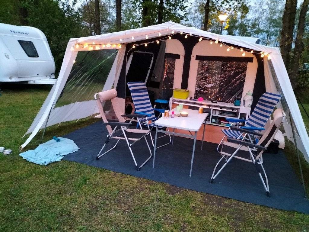 Trigano odyssee GL vouwwagen 2012, Caravans en Kamperen, Ophalen, Trigano, Blauw, Aanwezig