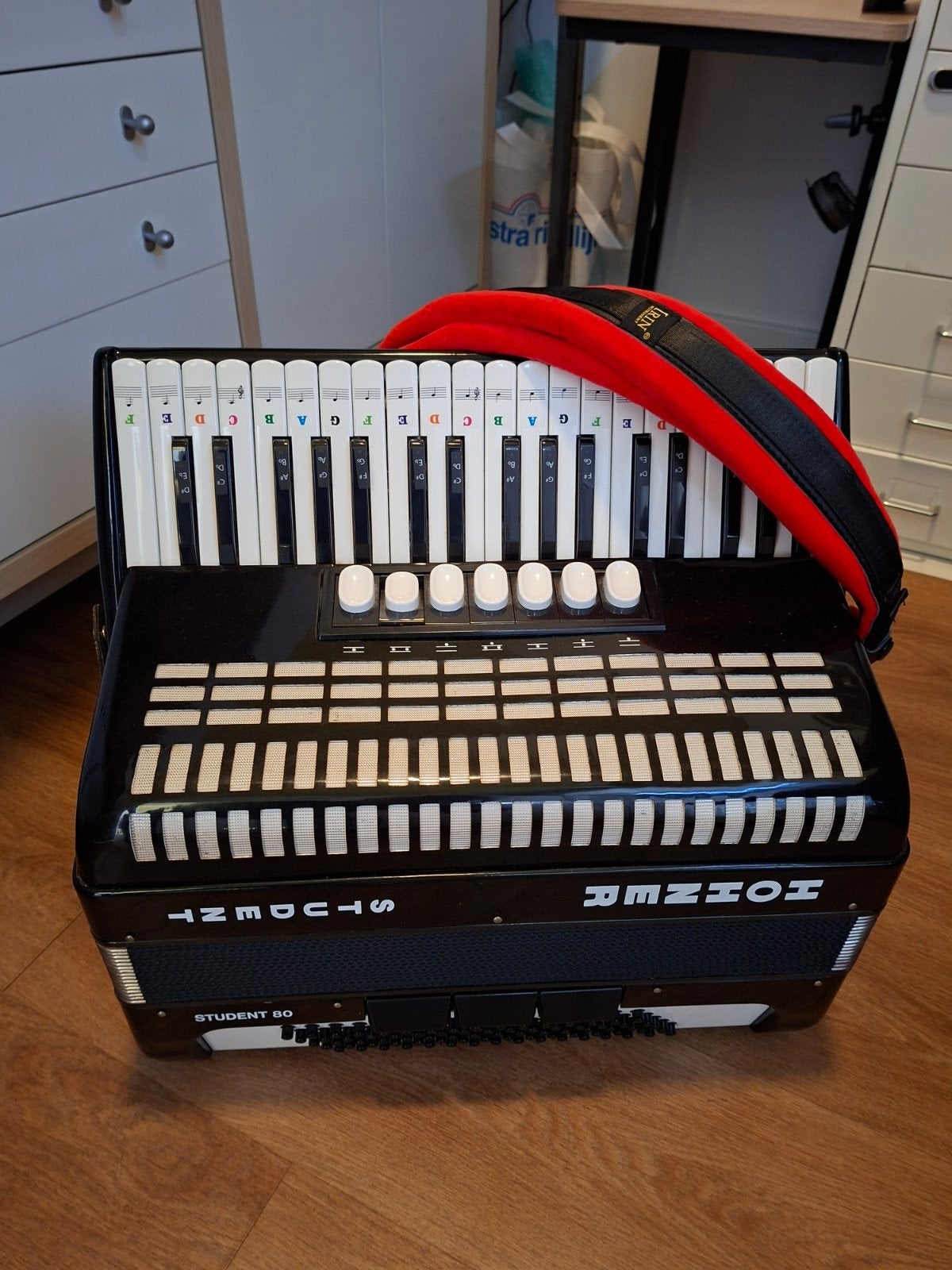 Hohner Student 80 Accordeon met koffer, Ophalen, 80-bas, Toetsaccordeon, Zo goed als nieuw