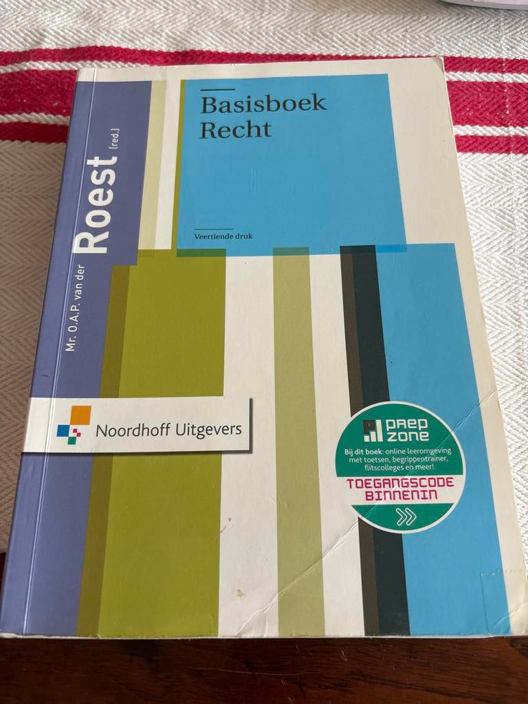 Basisboek Recht - Veertiende druk, Boeken, Ophalen of Verzenden, Gamma, Gelezen, HBO