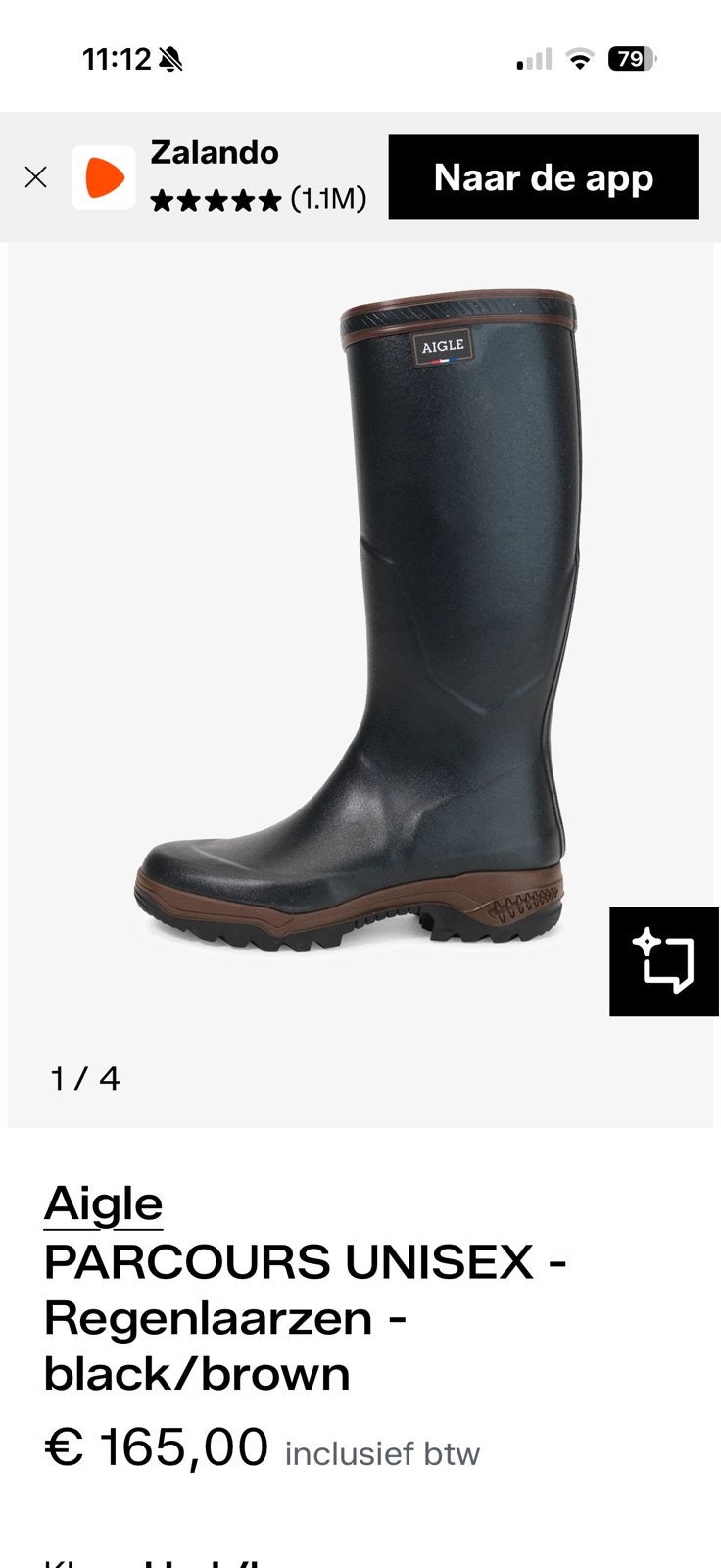 Aigle dames laarzen maat 35, Ophalen of Verzenden, Zo goed als nieuw, Zwart, Regenlaarzen