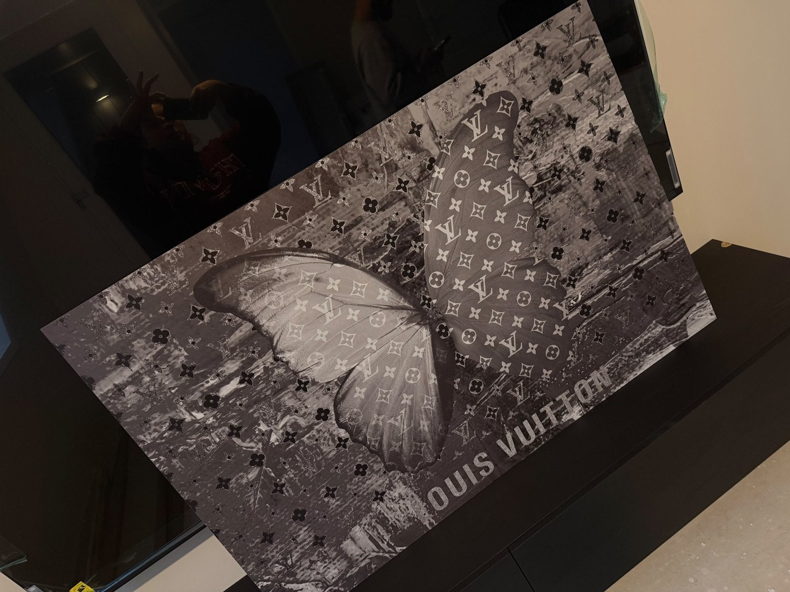 Louis Vuitton Vlinder Kunstwerk - Zwart/Wit, Huis en Inrichting, Oorspronkelijke maker, Nieuw, Ophalen of Verzenden, Print