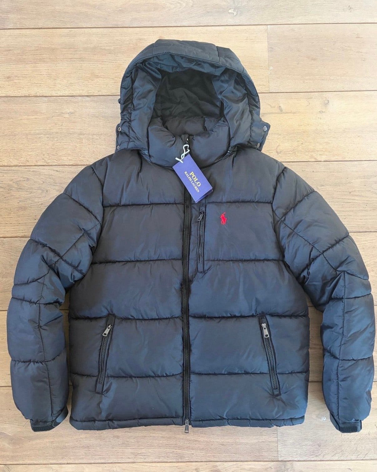 Polo Ralph Lauren Puffer Jacket Zwart Maat M, Ophalen of Verzenden, Zo goed als nieuw, Maat 48/50 (M), Zwart