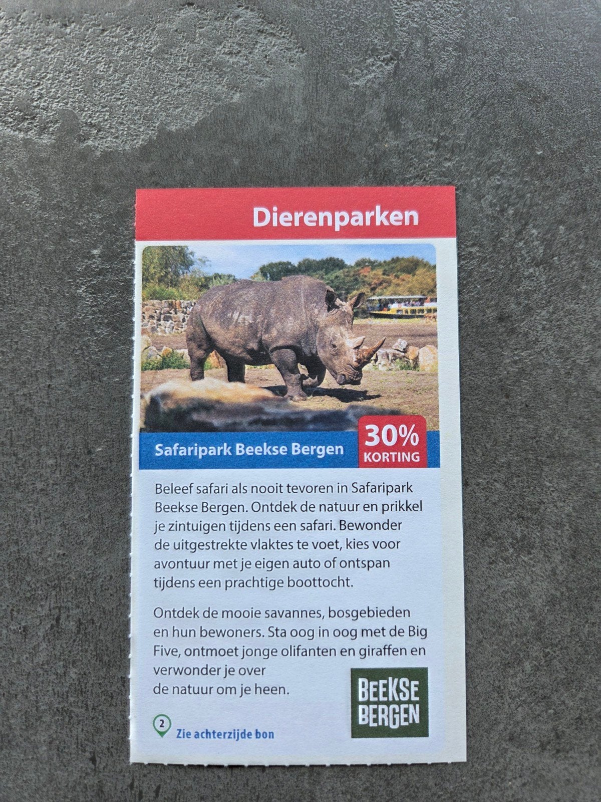 Kortingsbon Beekse Bergen (30% korting), Drie personen of meer, Kortingsbon