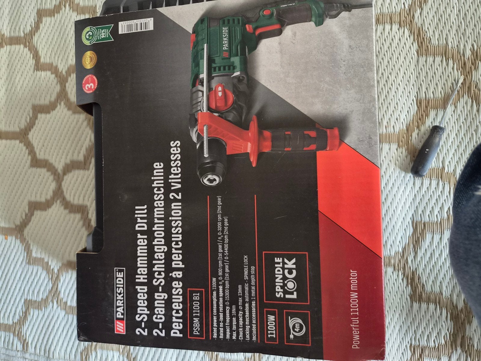 Parkside2-Speed Hammer Drill PSBM 1100 B1 - Krachtige Boorma, 600 watt of meer, Boor- en/of Breekhamer, Nieuw, Ophalen of Verzenden