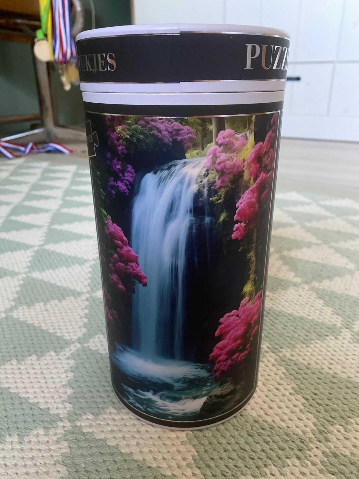Glitter Legpuzzel Waterval 1000 Stukjes 68x48 CM, Ophalen, 500 t/m 1500 stukjes, Zo goed als nieuw, Legpuzzel