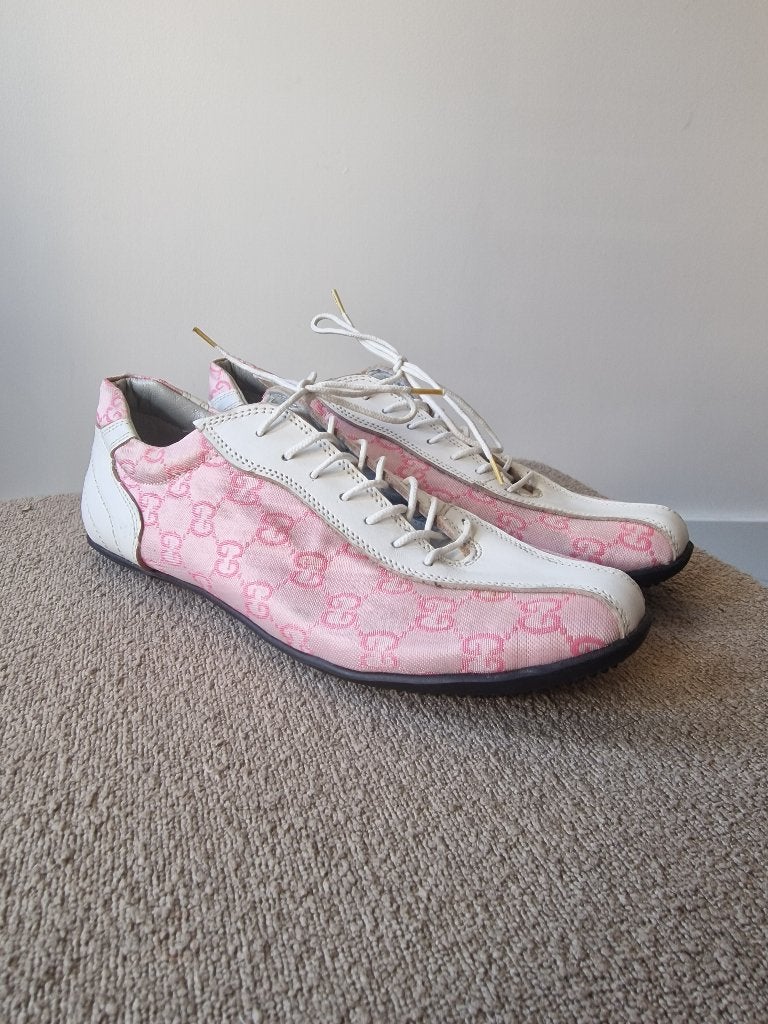 Gucci Y2K vintage GG monogram sneakers roze wit maat 36, Kleding | Dames, Ophalen of Verzenden, Gedragen, Roze, Sneakers of Gympen