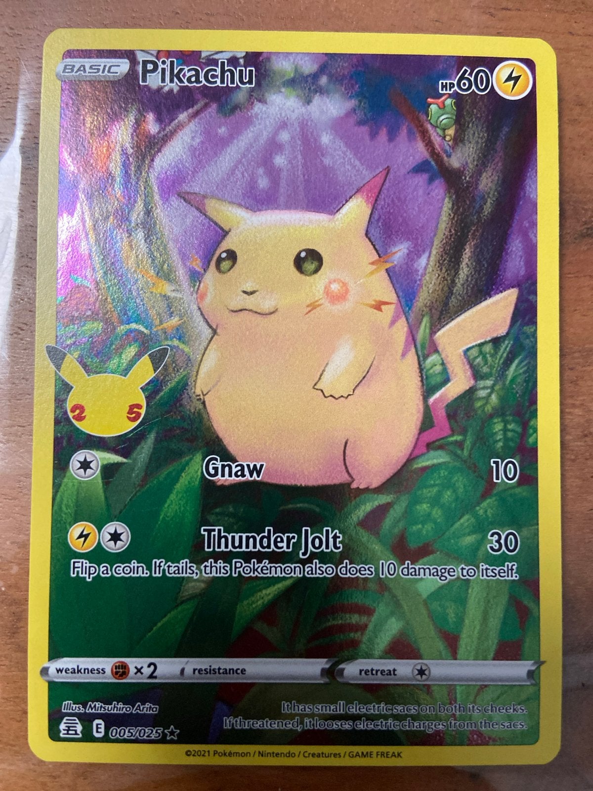 Pikachu Celebrations 005/025 Pokémon Kaart Foil, Ophalen of Verzenden, Zo goed als nieuw, Losse kaart, Foil