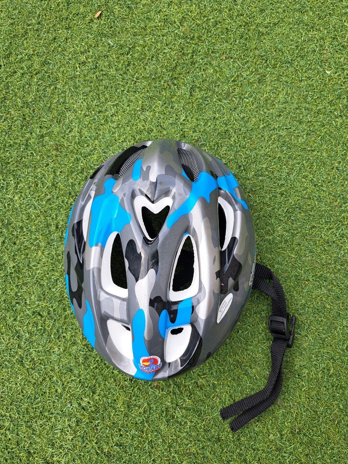 Fietshelm Kinderen Camouflage Blauw/Grijs Maat 51-55cm, Ophalen of Verzenden, Gebruikt, Jongen of Meisje