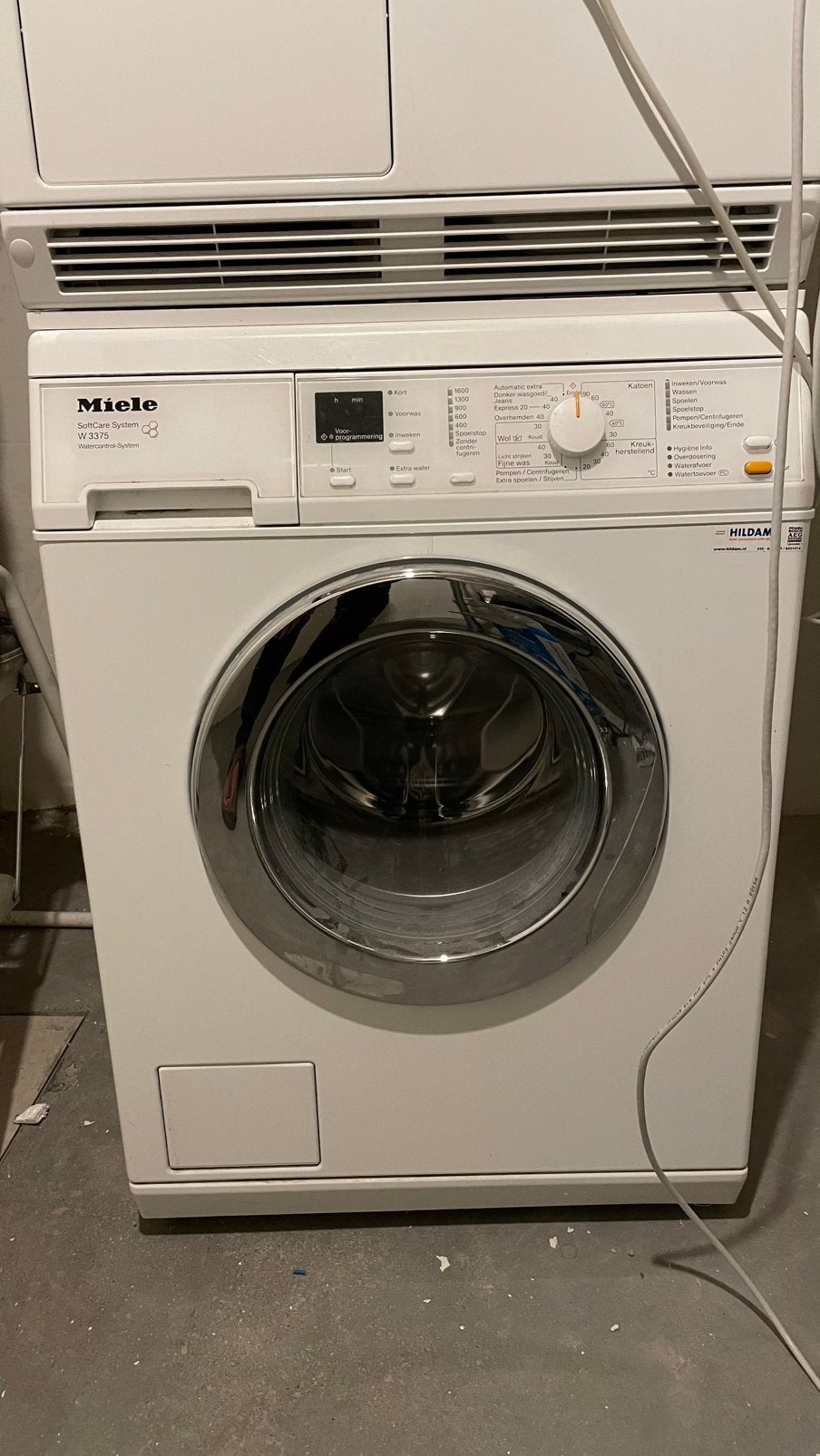 Wasmachine Miele W 3375, Ophalen, Gebruikt, Voorlader, 85 tot 90 cm