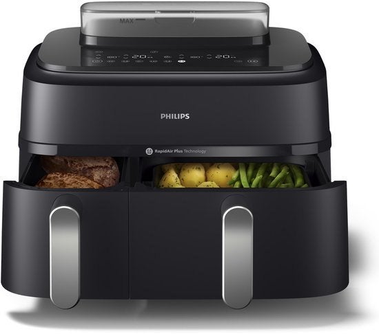 Philips 5000 Series Dual Basket Airfryer Met stoomfunctie -, Ophalen of Verzenden, Nieuw, Airfryer XL, 1500 gram of meer