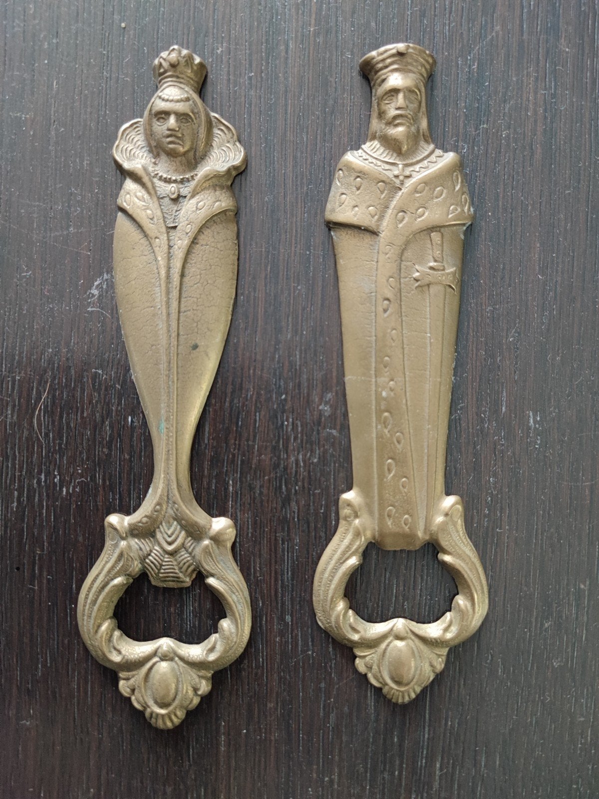 Vintage Messing Flesopeners Koning & Koningin Jaren '50/'60, Ophalen of Verzenden