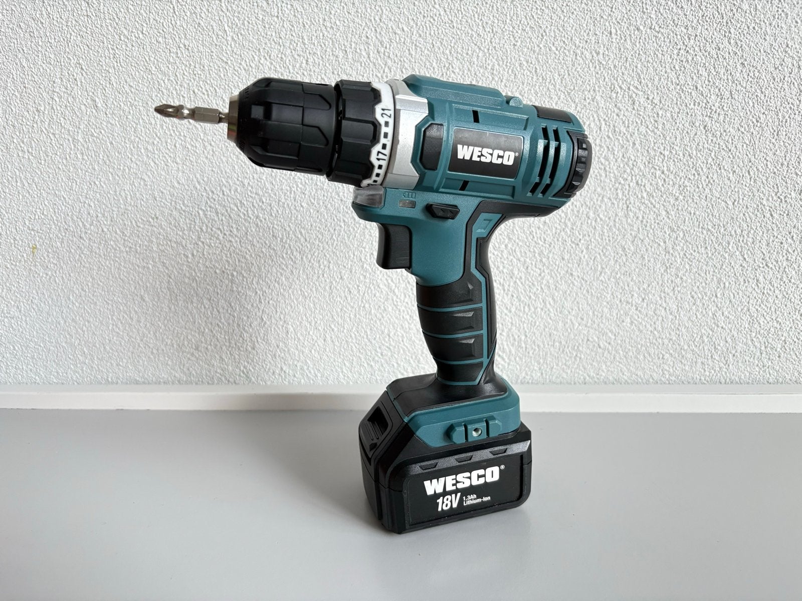 Wesco 18V Accuboormachine – Met Accu – Nette Staat, 600 watt of meer, Variabele snelheid, Ophalen of Verzenden, Zo goed als nieuw