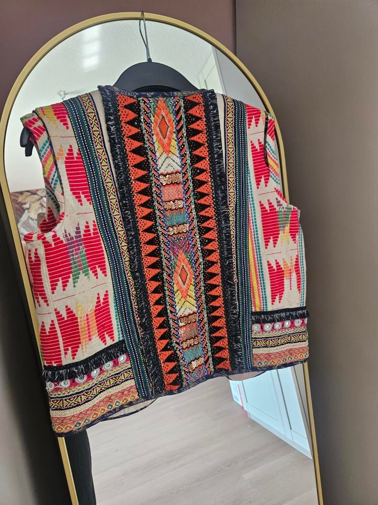Boho/festival gilet, mooi afgewerkt, mt 38, Ophalen of Verzenden, Zo goed als nieuw, Maat 38/40 (M)
