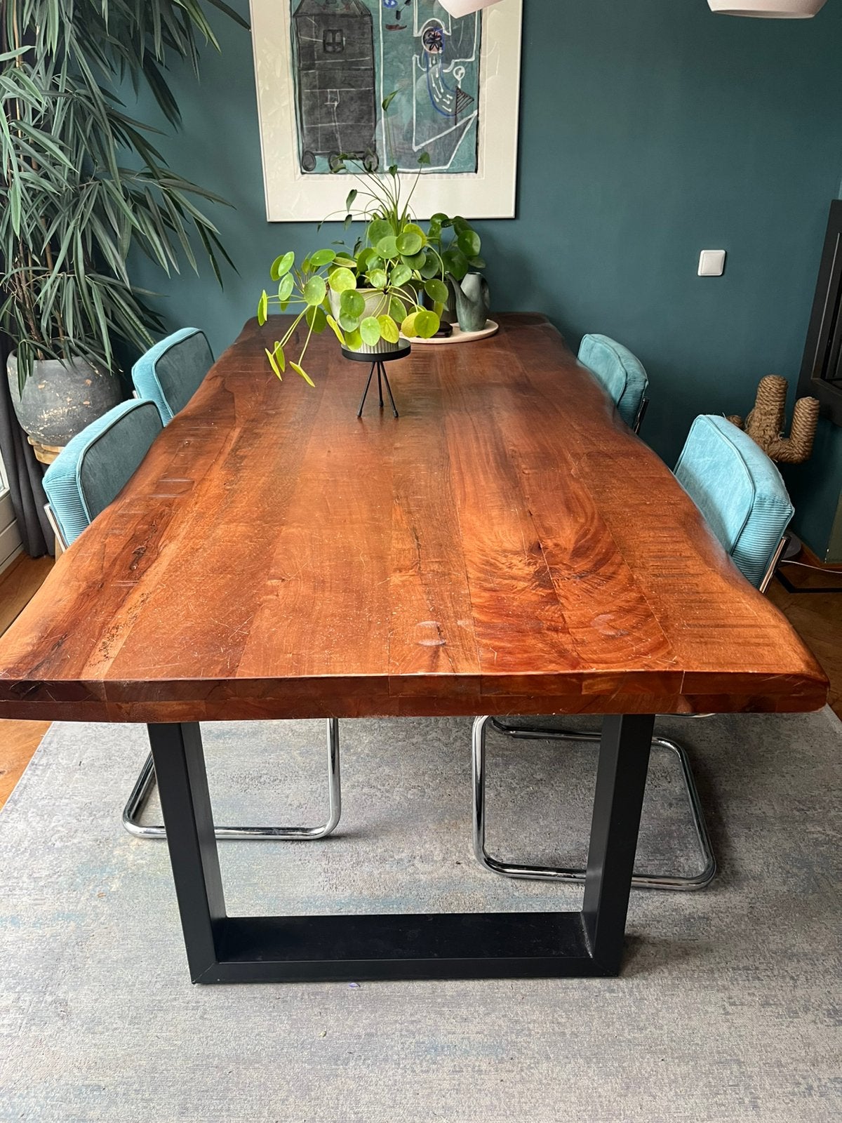 Eettafel voor 4-6 personen, Huis en Inrichting, Tafels | Eettafels, Ophalen, 100 tot 150 cm, 200 cm of meer, Zo goed als nieuw