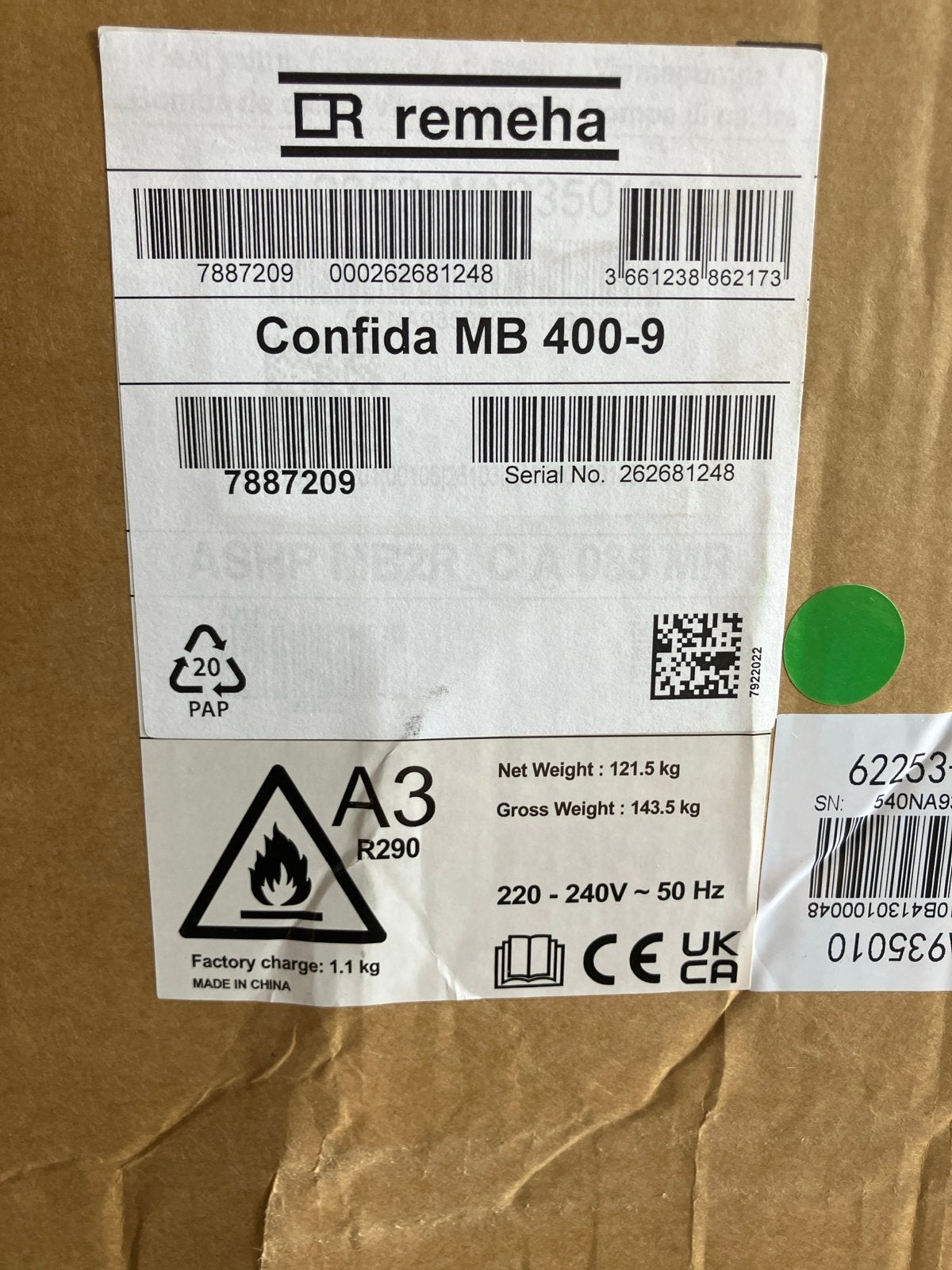 Remeha Confida MB 400-9 Warmtepomp, Minder dan 30 cm, Overige typen, Nieuw, Minder dan 60 cm