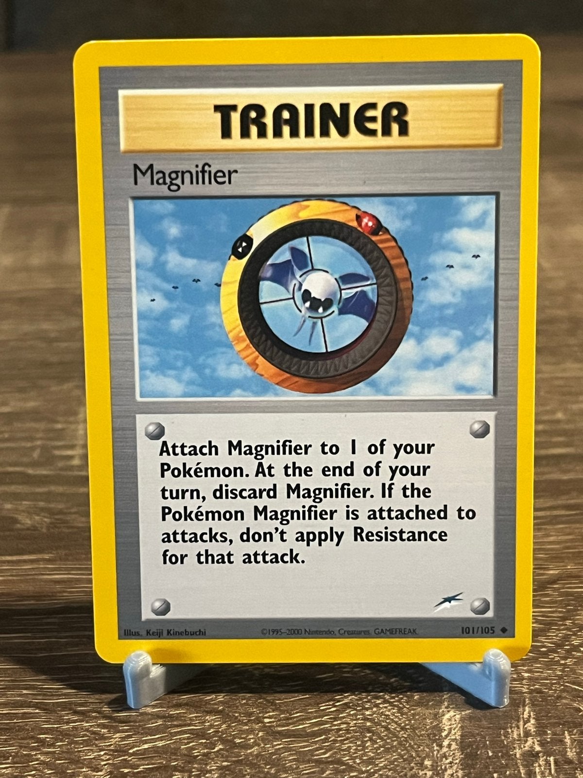 Magnifier (101/105) - Neo Destiny - EX, Ophalen of Verzenden, Gebruikt, Losse kaart