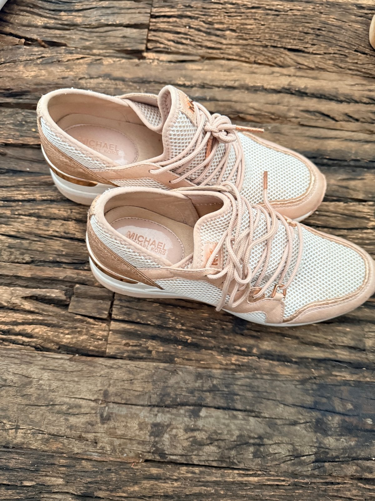 Michael Kors Sneakers Roze/Goud Maat 38, Ophalen, Zo goed als nieuw, Roze, Sneakers of Gympen