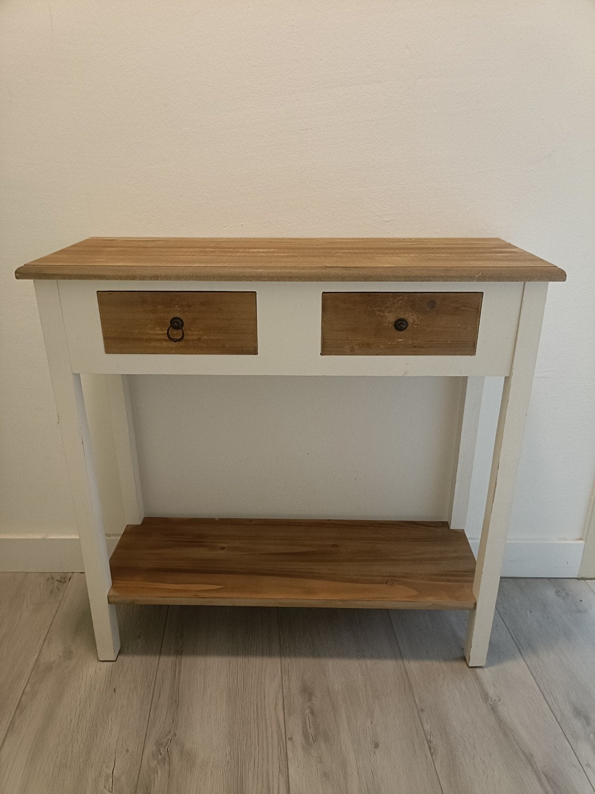 Houten console tafel met lades, Ophalen, Zo goed als nieuw, 75 cm of meer, Landelijk, Modern