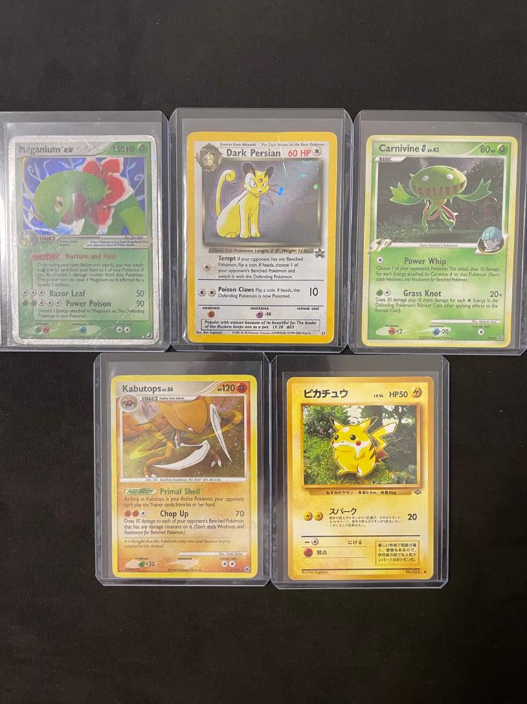 Vintage Pokémon Kaarten Collectie - Carnivine, Pikachu, etc., Ophalen of Verzenden, Zo goed als nieuw, Meerdere kaarten, Foil