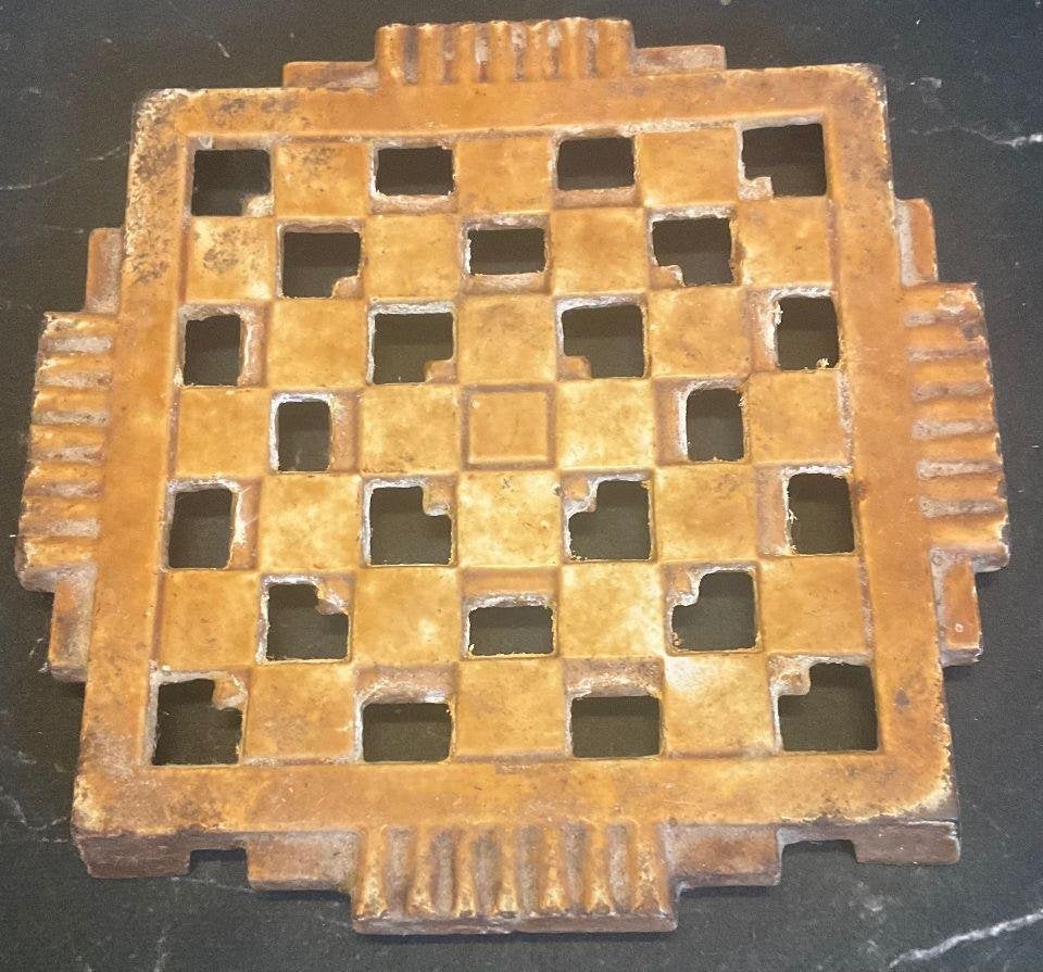 Emaille ART DECO Onderzetter Gietijzer, Ophalen