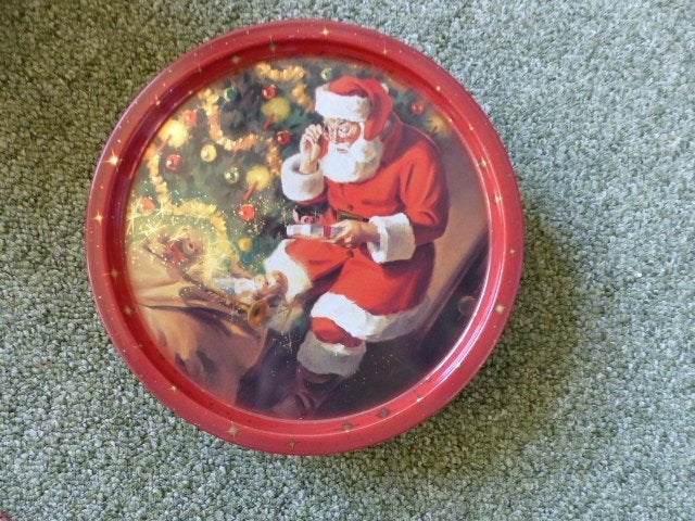 Koekblik nostalgisch kerstblik kersttrommel Blikken, Verzamelen, Ophalen of Verzenden, Zo goed als nieuw, Koek(jes)