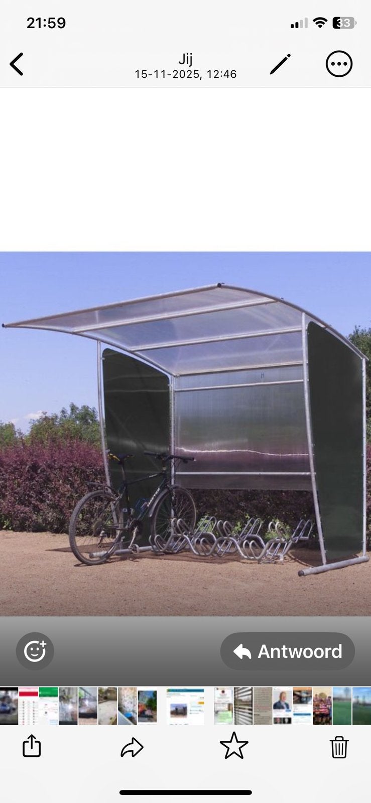 Mottez fiets overkapping, Ophalen of Verzenden