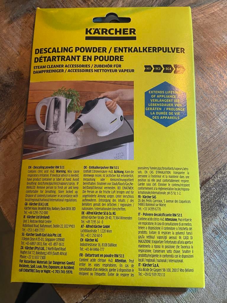 Kärcher Ontkalkpoeder RM 511 - 6x17g voor Stoomreinigers, Ophalen of Verzenden, Nieuw