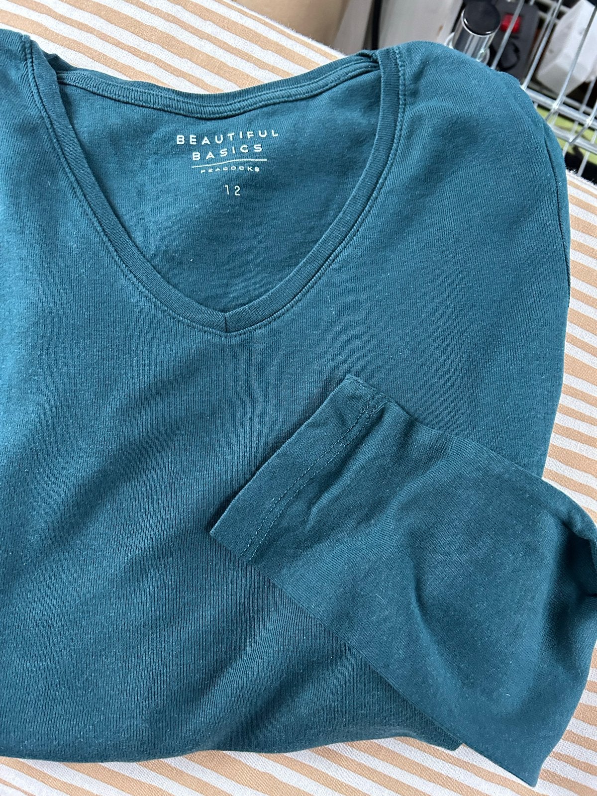 Petrol T-shirt Lange Mouw - Beautiful Basics, Ophalen of Verzenden, Groen, Lange mouw