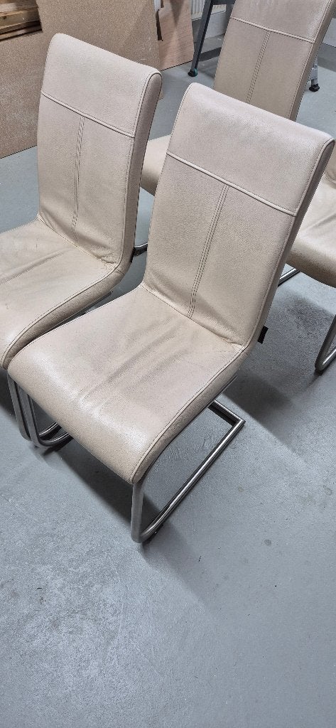 4 eetkamerstoelen met metalen onderstel, Ophalen, Gebruikt, Overige kleuren, Vier