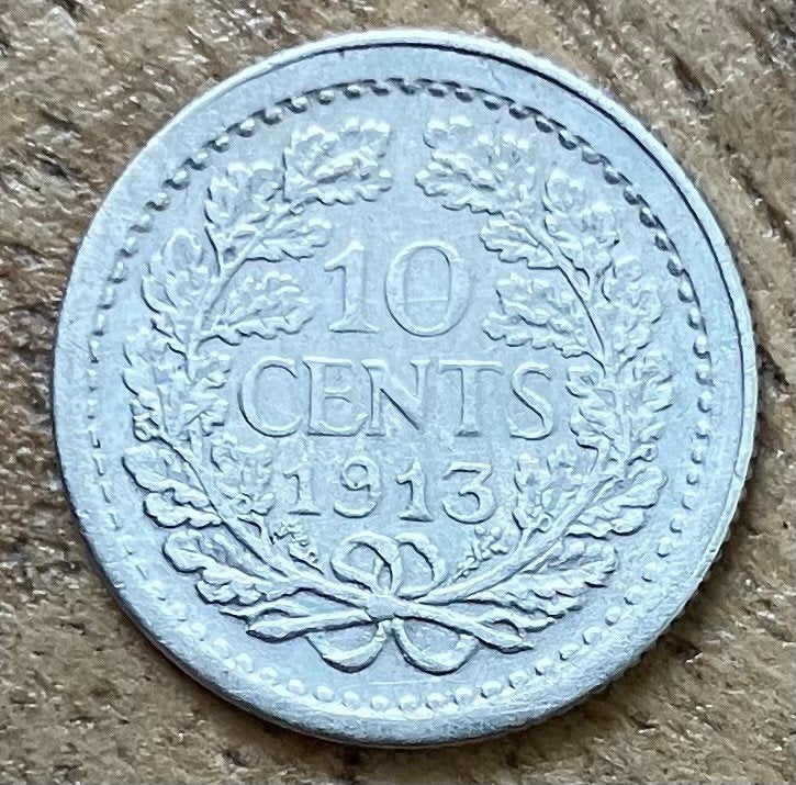 10 cent 1913 Wilhelmina, Ophalen, Zilver, 10 cent, Koningin Wilhelmina