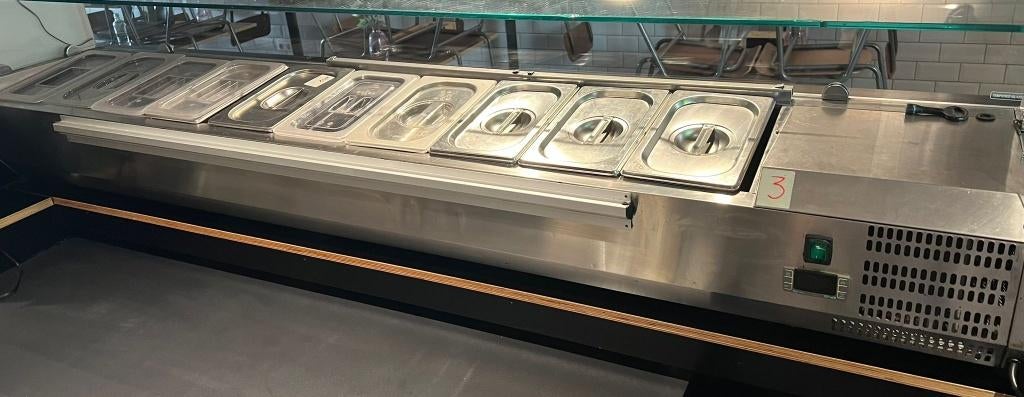 Gekoelde saladevitrine, Witgoed en Apparatuur, Koelkasten en IJskasten, Ophalen, Zonder vriesvak, 160 cm of meer, Minder dan 75 liter