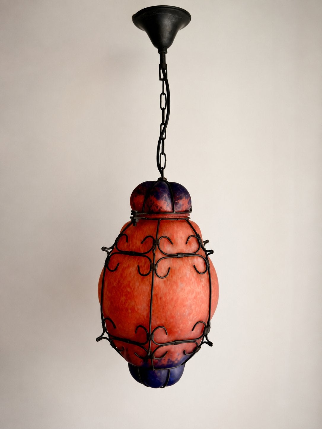 Vintage Venetiaanse Murano glas hanglamp | Italiaans, Ophalen of Verzenden, Gebruikt, Glas, Victoriaans