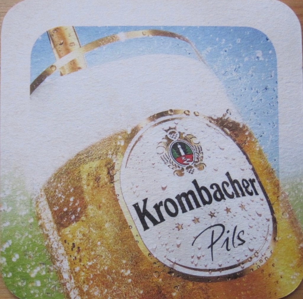 bierviltje Krombacher Pils, Ophalen of Verzenden, Zo goed als nieuw, Viltje(s), Overige merken