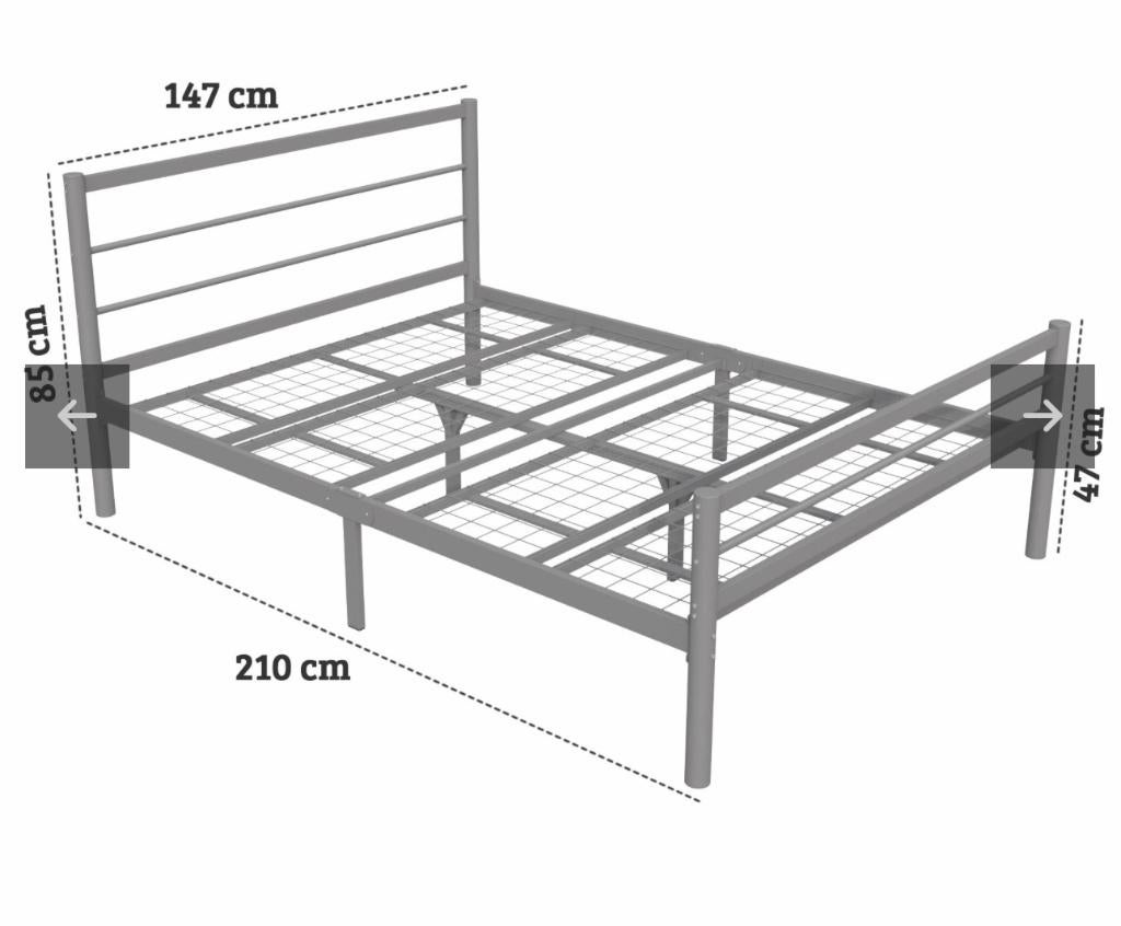 metalen bed, Ophalen, Gebruikt, 210 cm, Tweepersoons