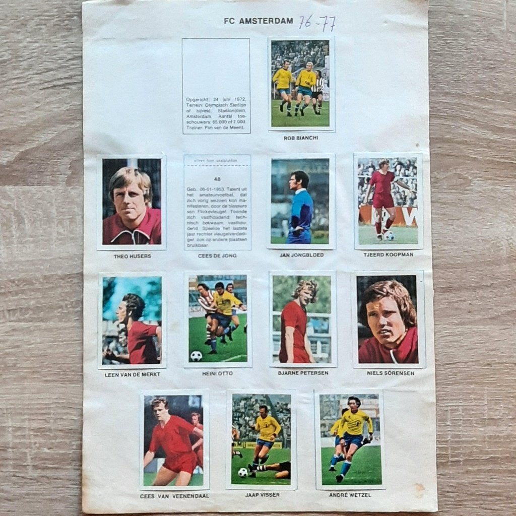 FC Amsterdam voetbalplaatjes 1976-1977 en 1977-1978, Verzenden, Gebruikt, Overige binnenlandse clubs, Poster, Plaatje of Sticker