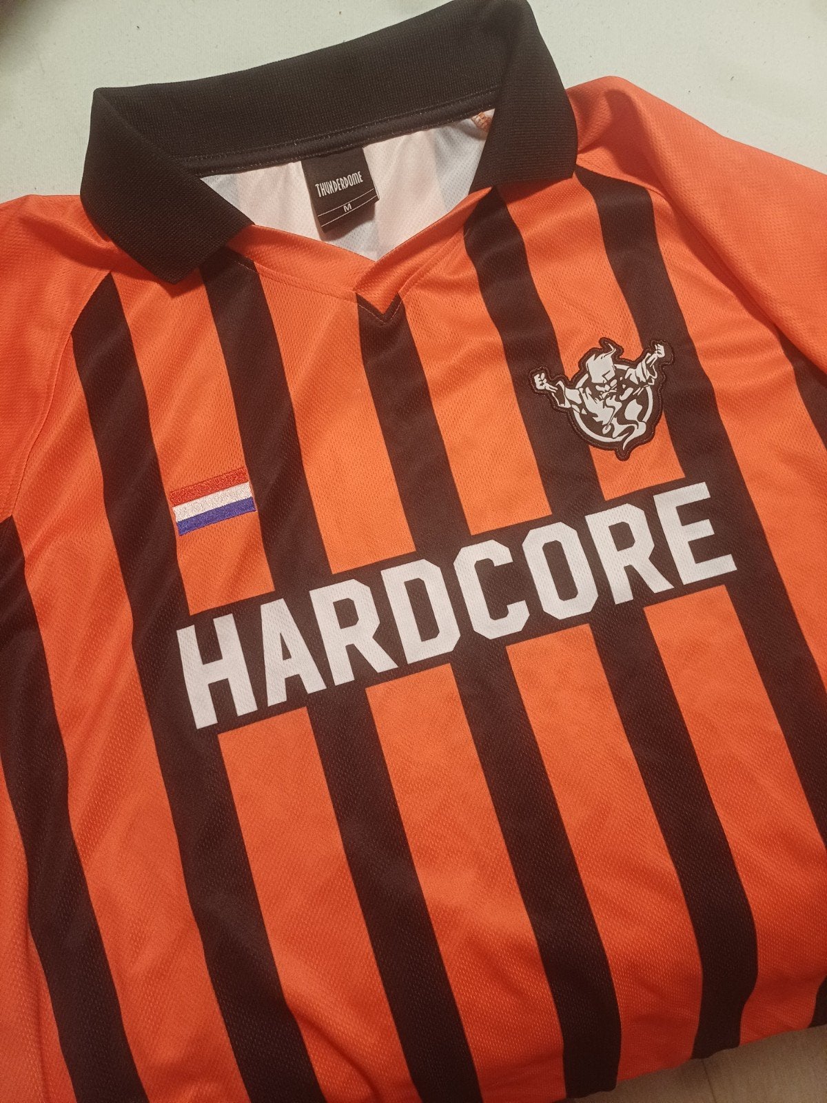 Thunderdome Hardcore Holland Voetbalshirt Oranje Zwart, Ophalen of Verzenden, Gedragen, Thunderdome