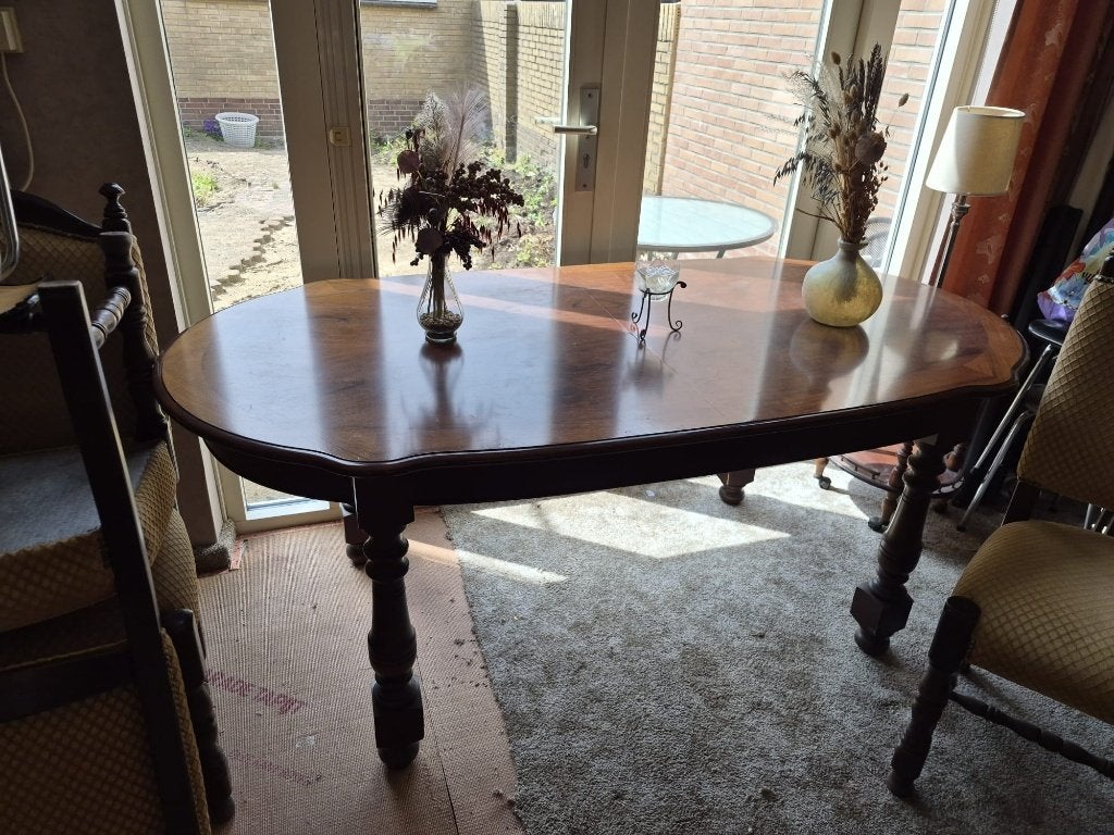 Tafel met 4 stoelen, Ophalen, Gebruikt, Rechthoekig, 50 tot 100 cm